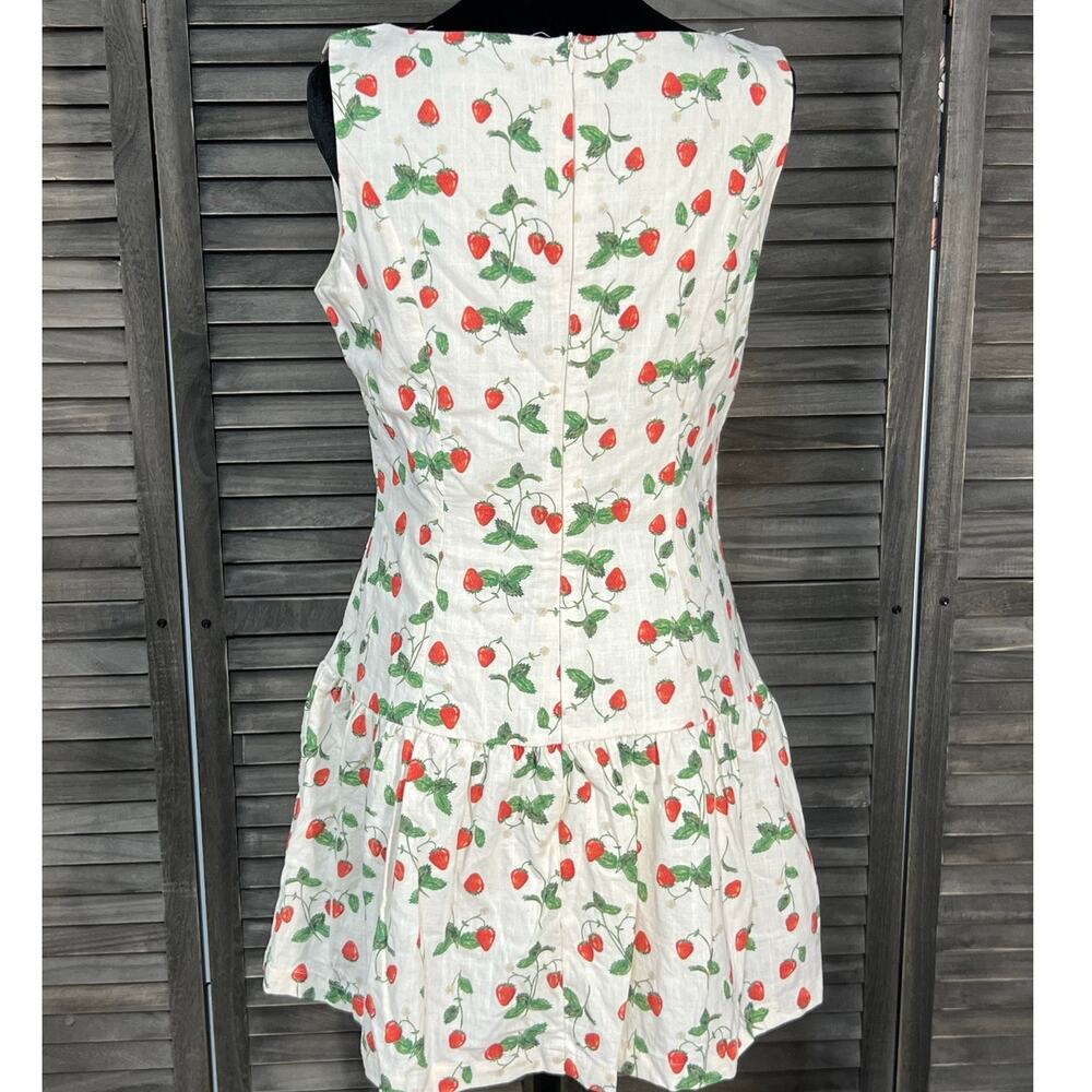Bailey Rose Strawberry Print Dress Medium Coquette Cottagecore  Medium - Picture 3 of 10